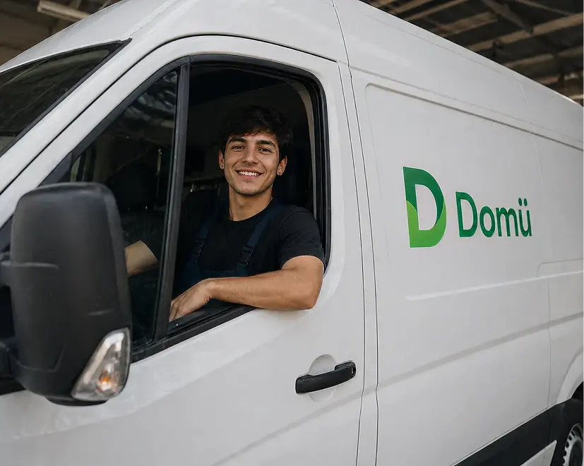 camion realizando entrega a domicilio